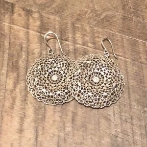 Stella & Dot Silver Circular Earrings